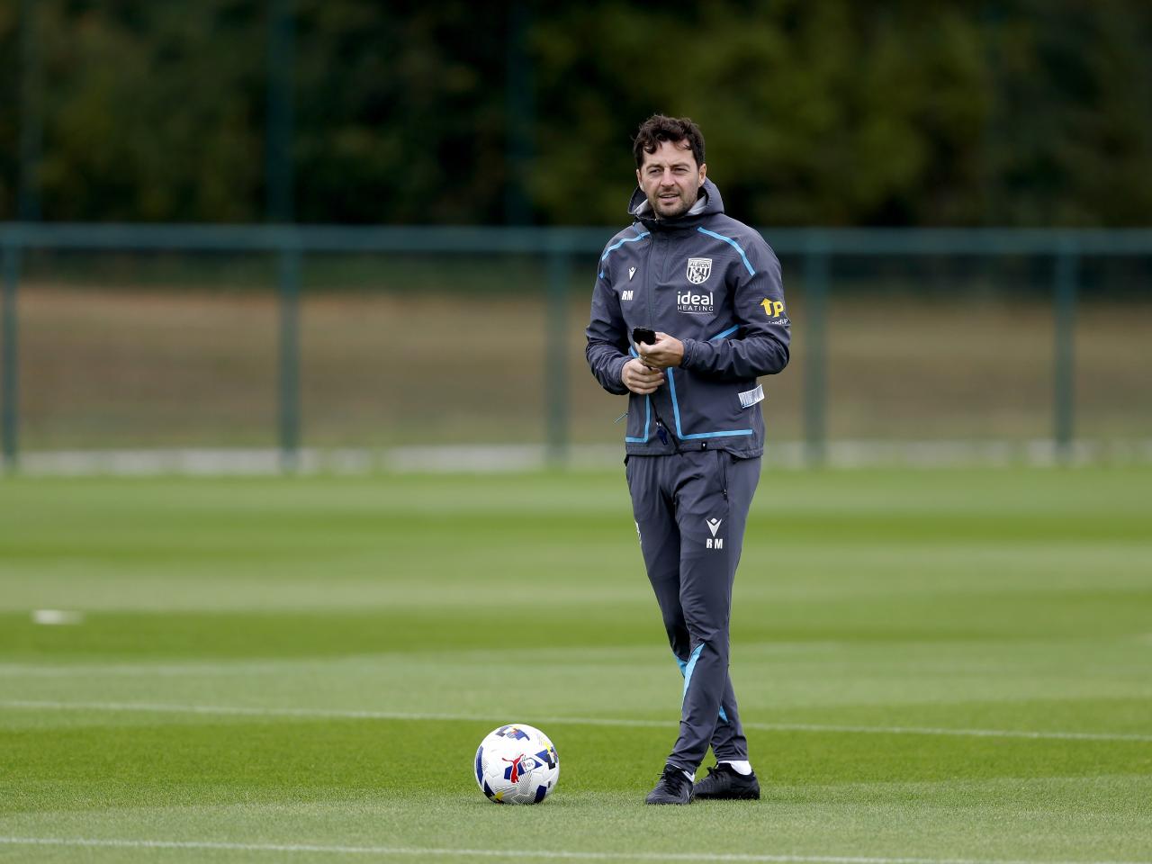 Ryan Mason with a ball at his feet during a training session