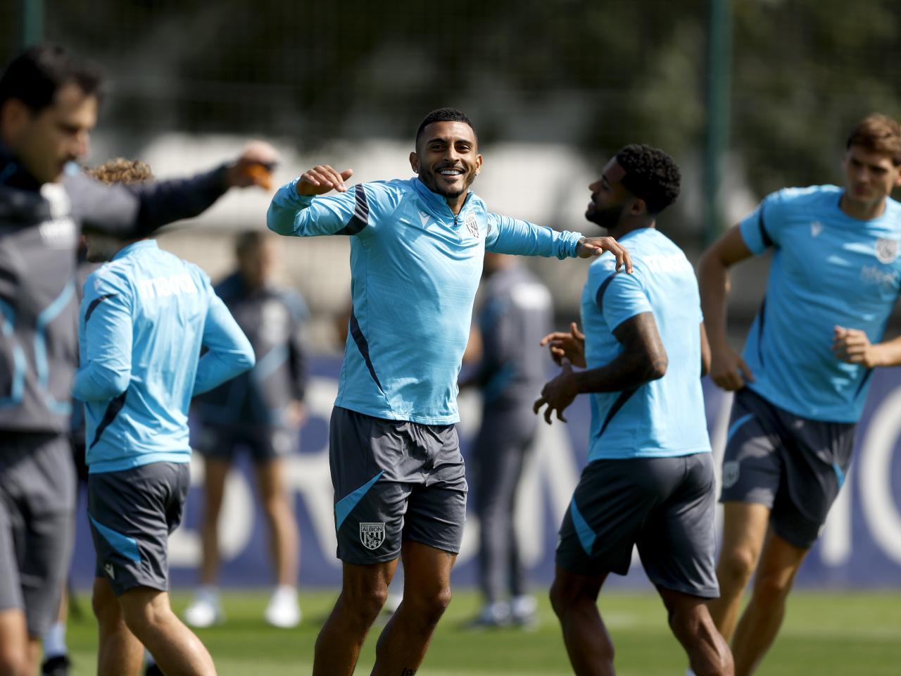 Albion players in training.
