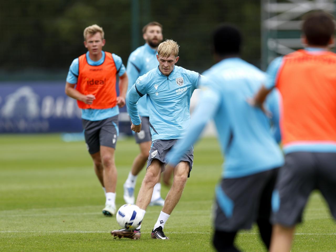 Toby Collyer on the ball during training 