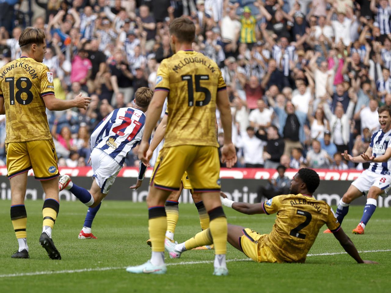 Isaac Price celebrates after scoring against Blackburn 