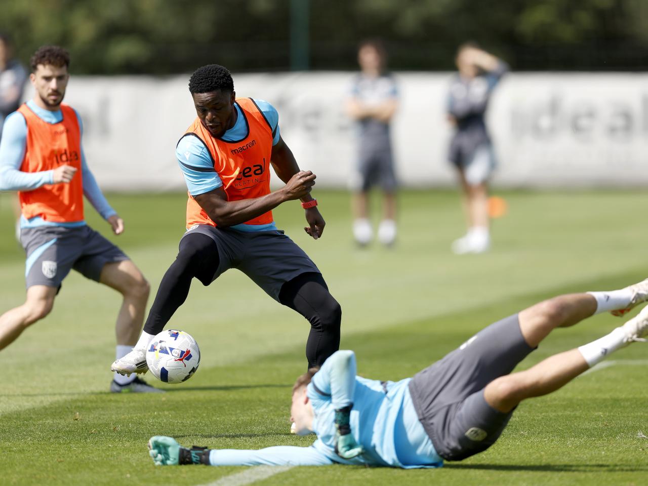 Albion players in training.