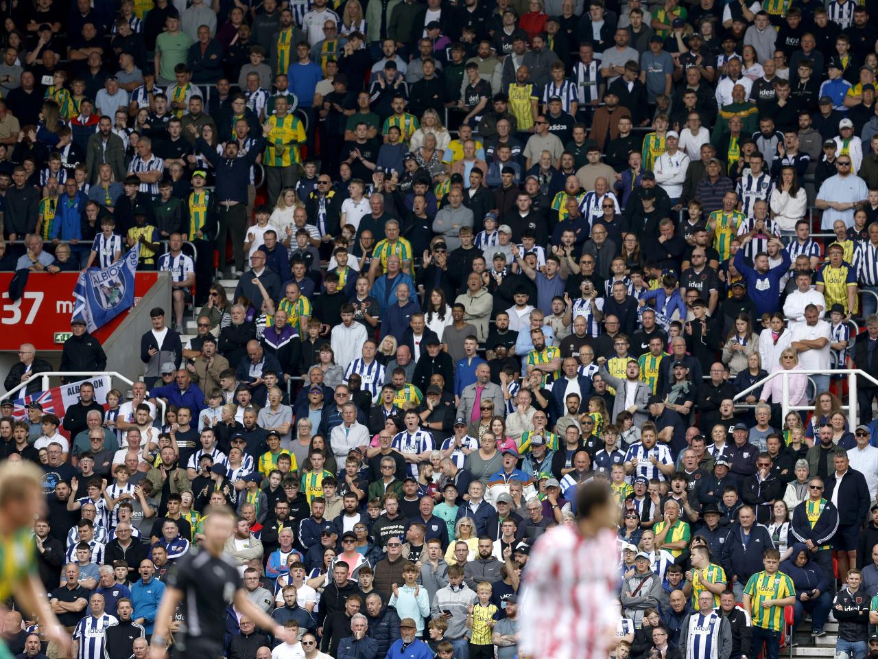A general view of WBA fans at Stoke 