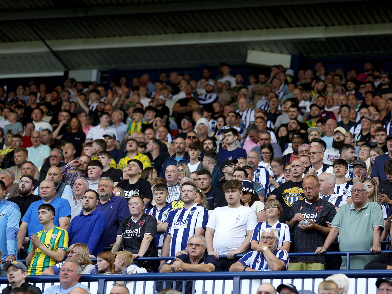 A general view of Albion fans at The Hawthorns against Blackburn