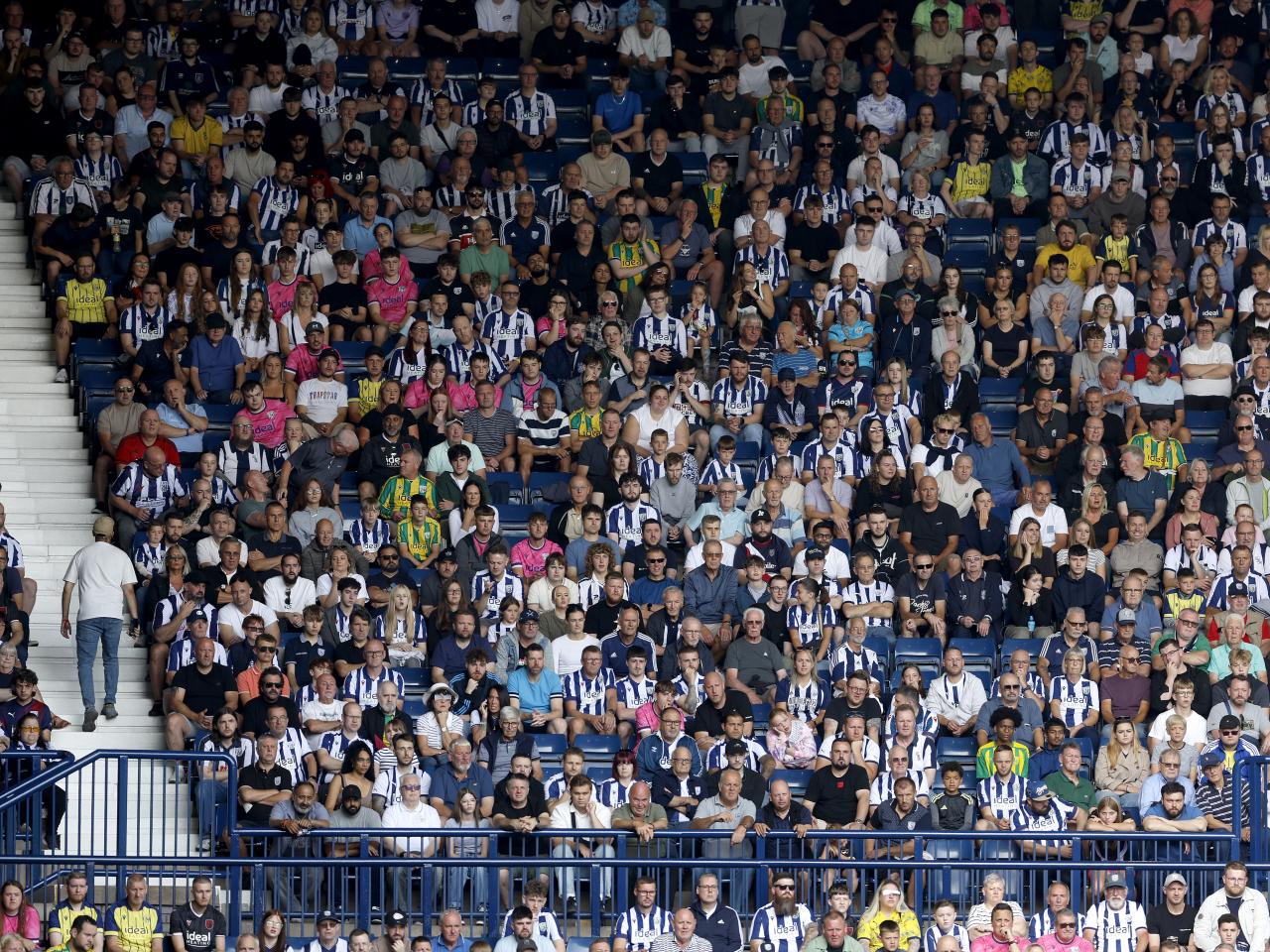 A general view of Albion fans at The Hawthorns against Blackburn