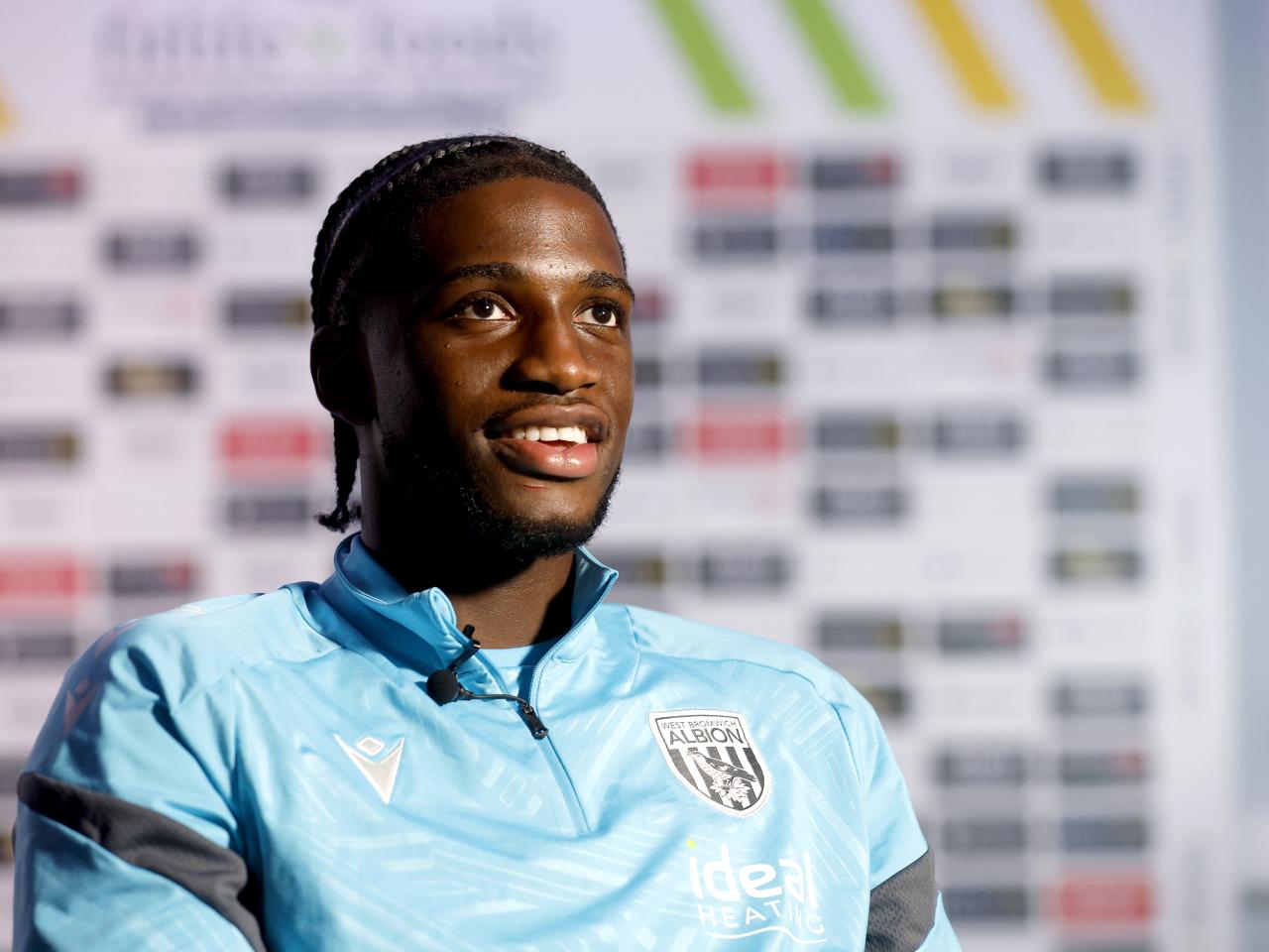 Samuel Iling-Junior smiling while being interviewed by WBA TV