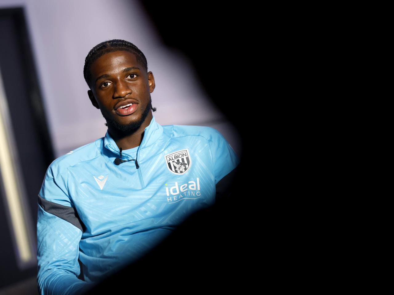 Samuel Iling-Junior smiling while being interviewed by WBA TV