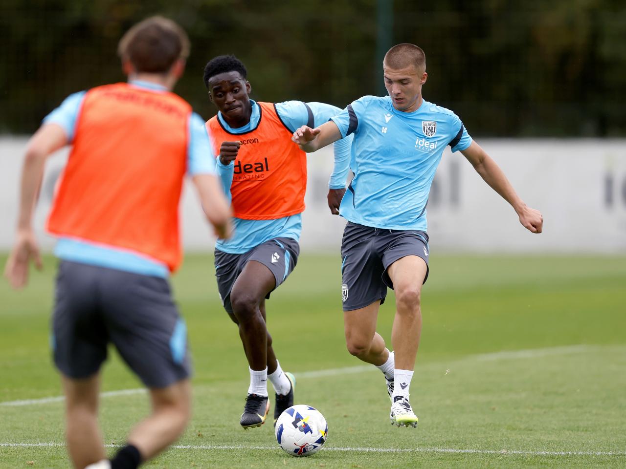 Alfie Gilchrist on the ball during training