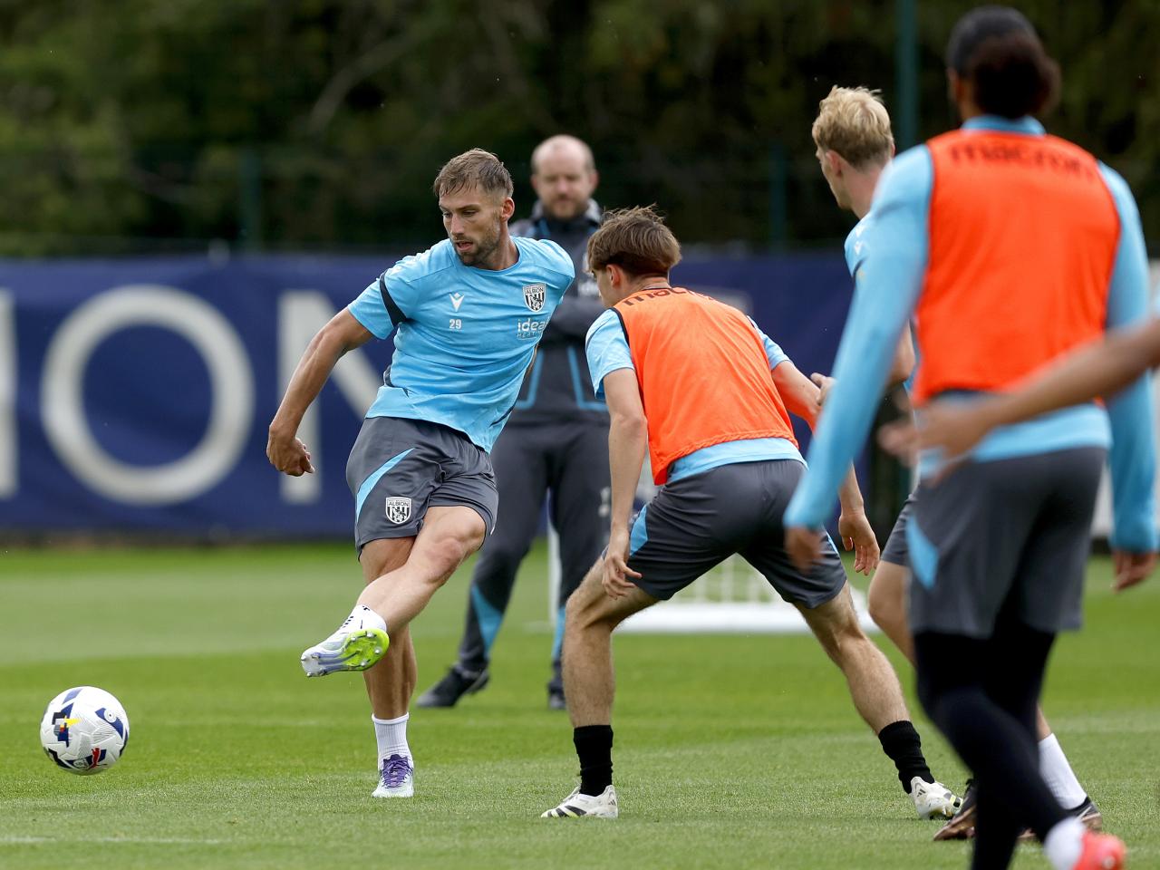 Charlie Taylor on the ball during training