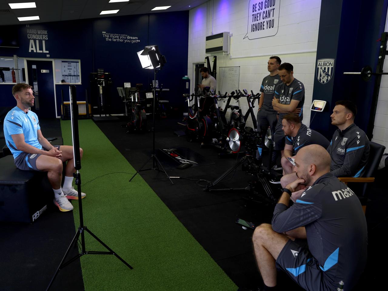 Charlie Taylor sat in the gym speaking to WBA TV