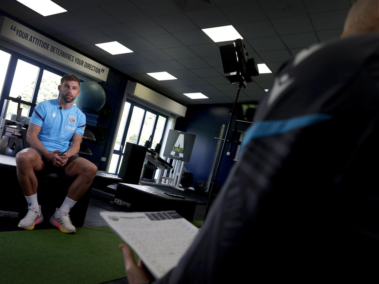 Charlie Taylor sat in the gym speaking to WBA TV