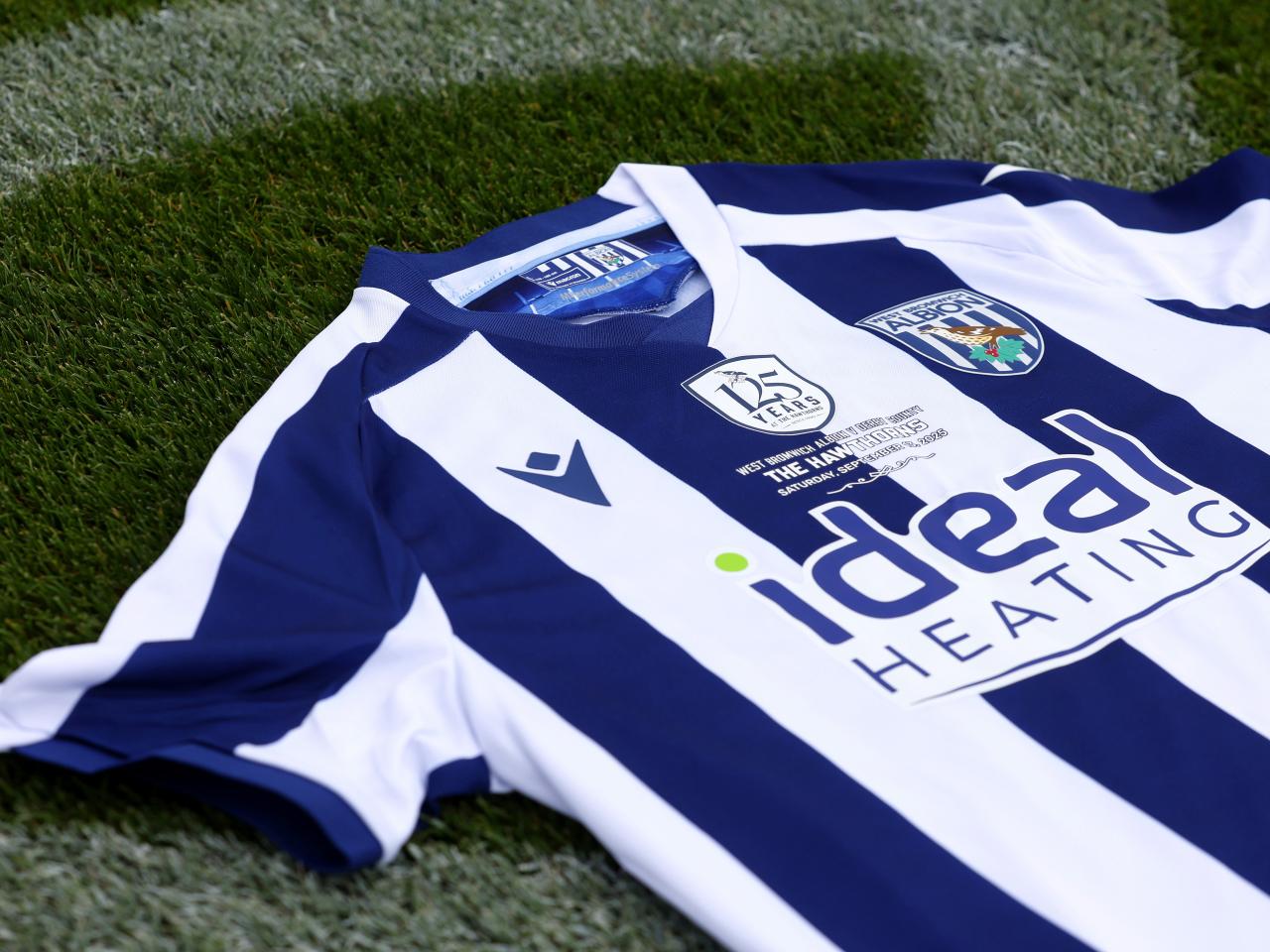 A shirt for The Hawthorns' 125th-anniversary fixture between Albion and Derby County.