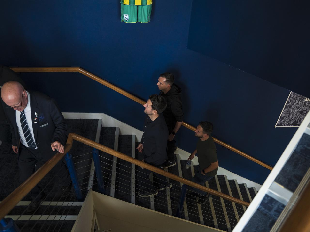 Ryan Mason walking up the steps at The Hawthorns in the East Stand
