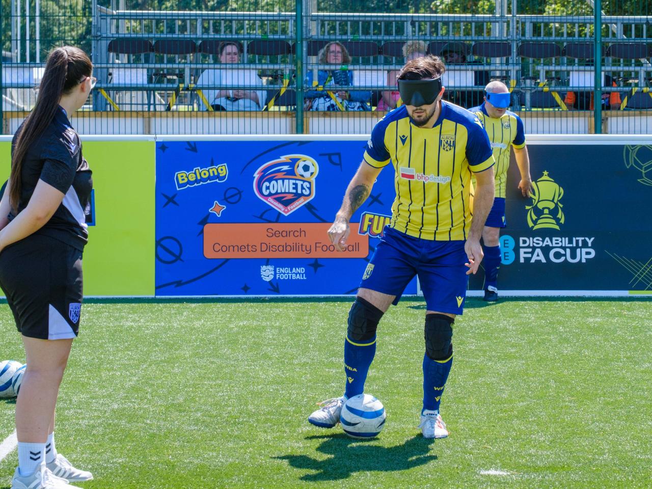 Kieran Clarke warming up for Albion Blind.
