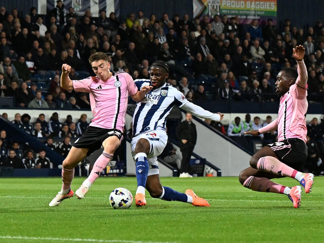 Samuel Iling-Junior in action against Leicester City 