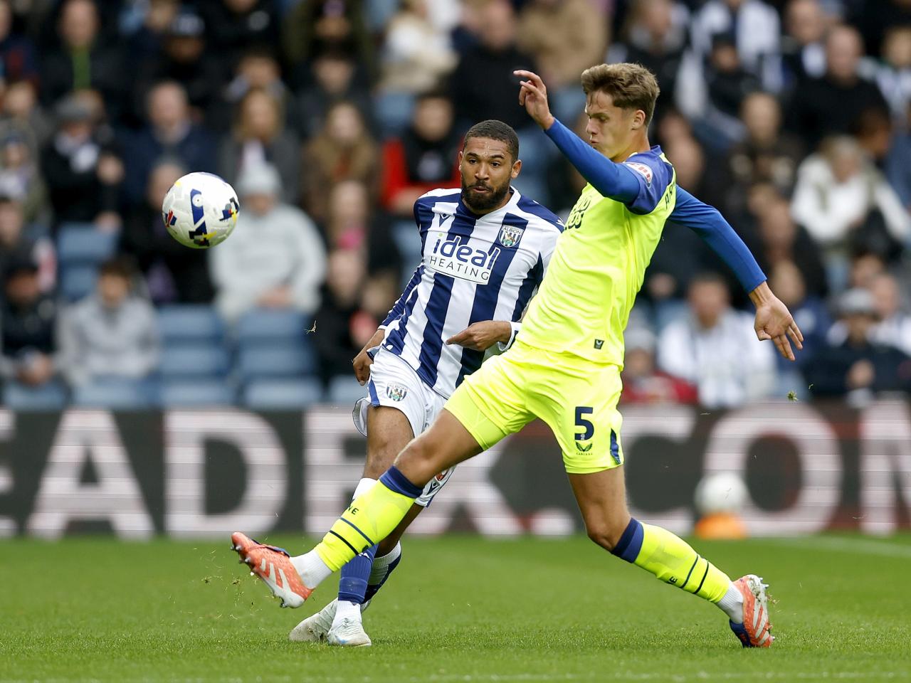 George Campbell on the ball against Preston 