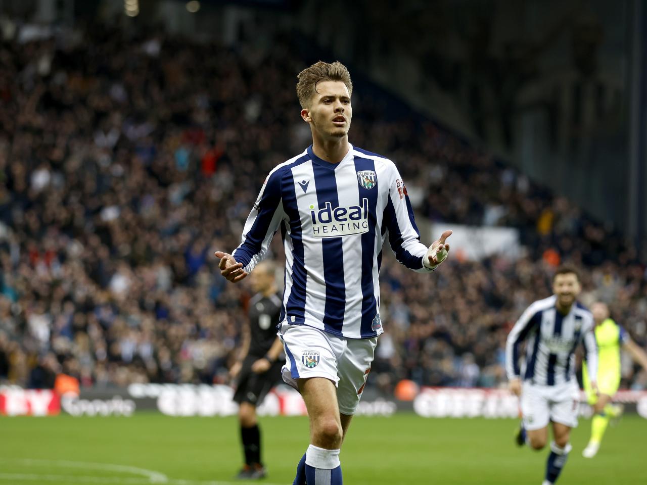 Isaac Price celebrates scoring against PNE