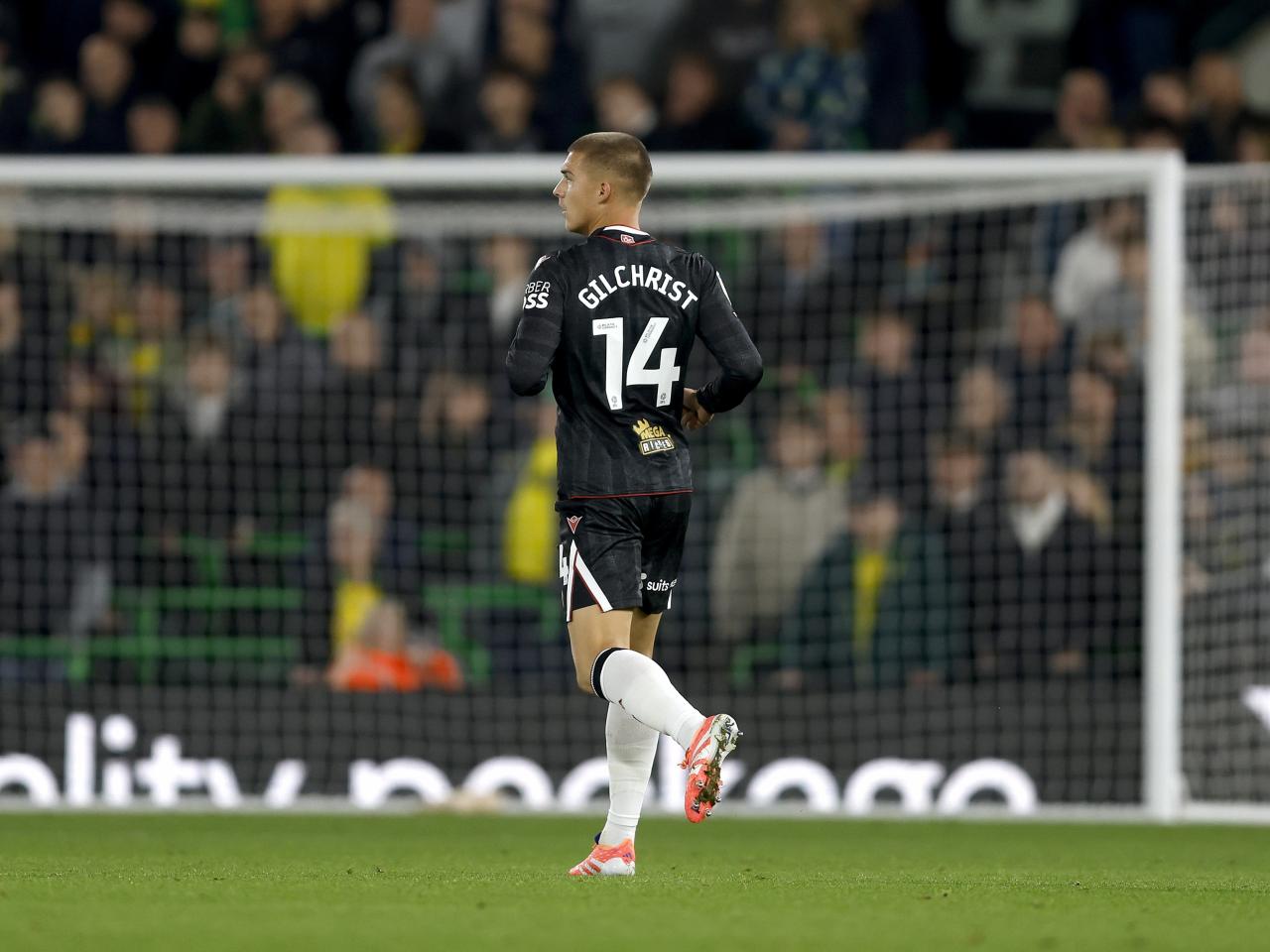 Alfie Gilchrist in action against Norwich 