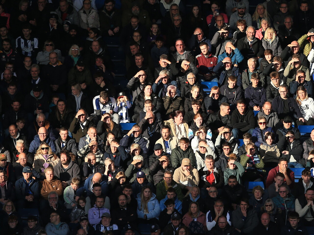 A general view of several WBA fans watching a game 