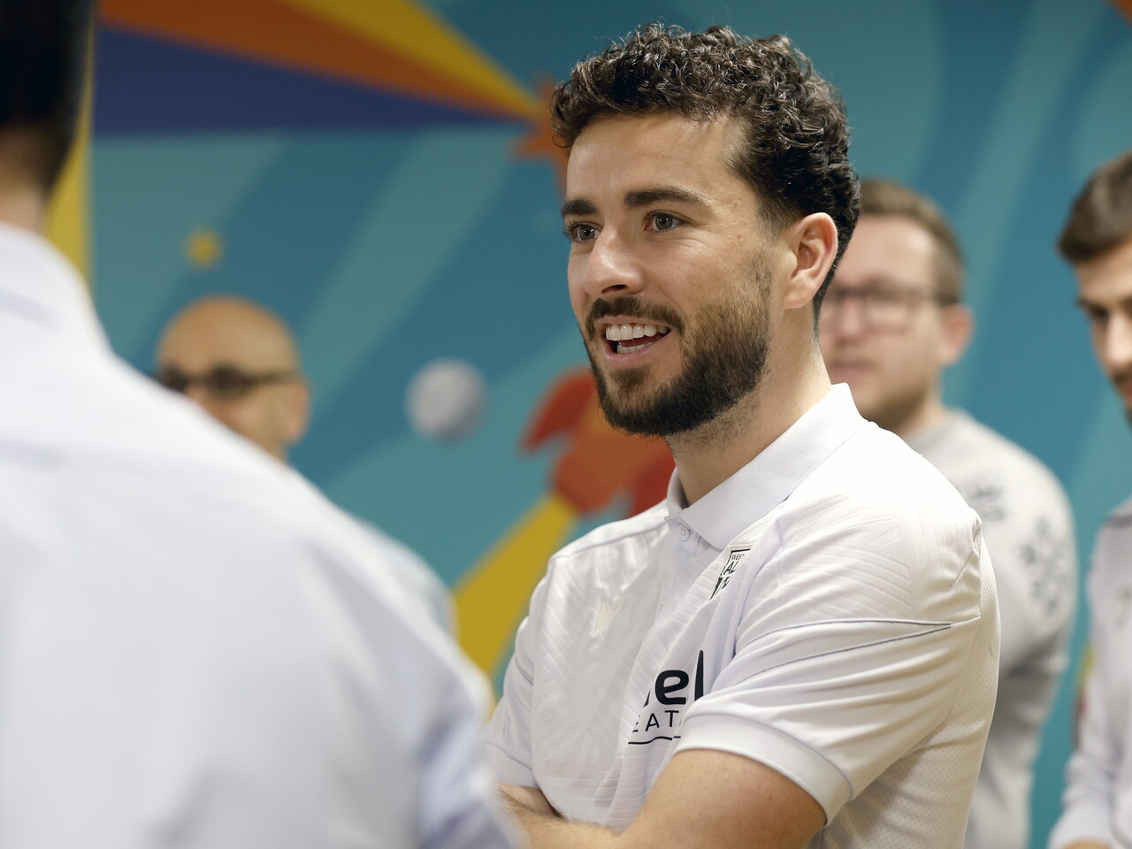 Mikey Johnston smiling while on a ward at Midlands Met hospital 