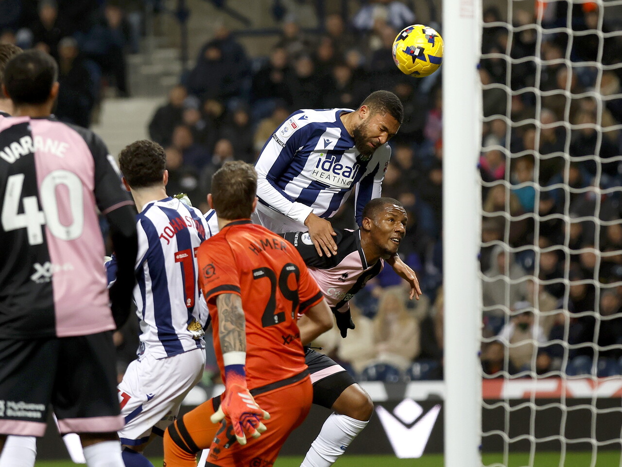 George Campbell heading home against QPR 
