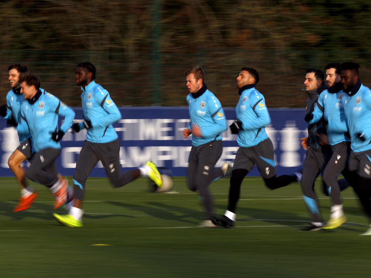 Several players warming up before a training session