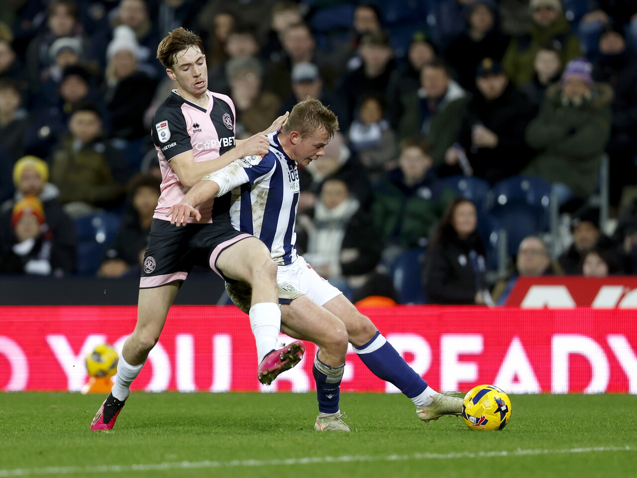 Aune Heggebø on the ball against QPR 
