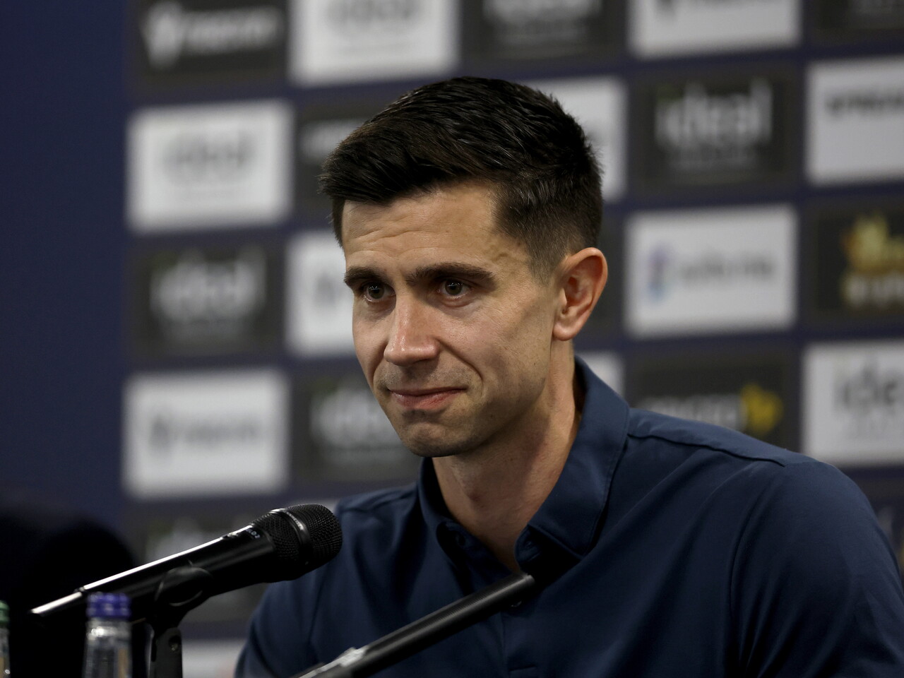 Eric Ramsay speaking to the media during a press conference