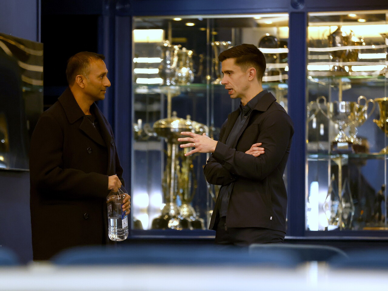 Eric Ramsay speaking with Shilen Patel