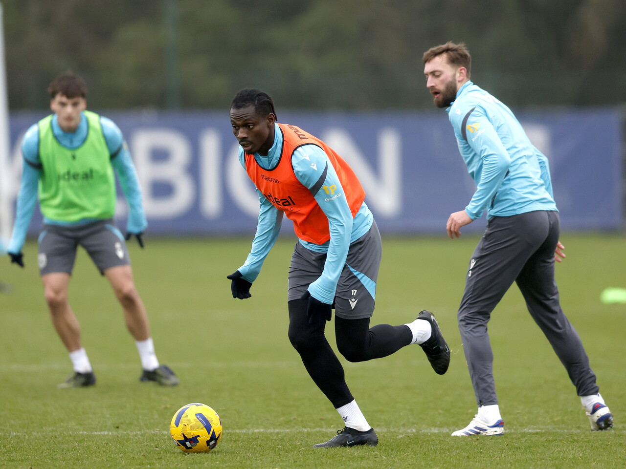 Ousmane Diakité on the ball during a training session