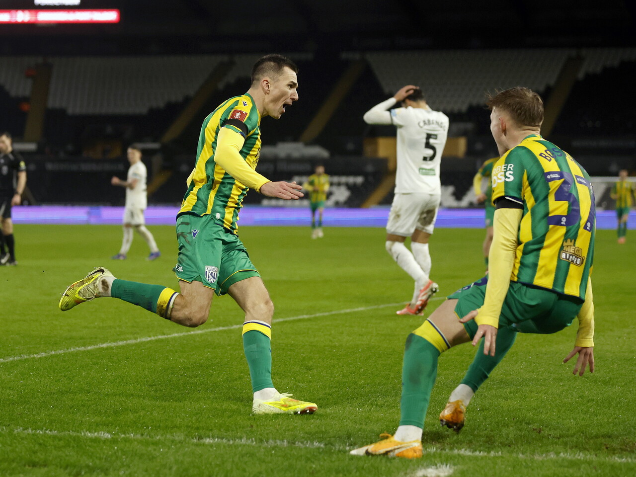 Jed Wallace celebrates against Swansea.