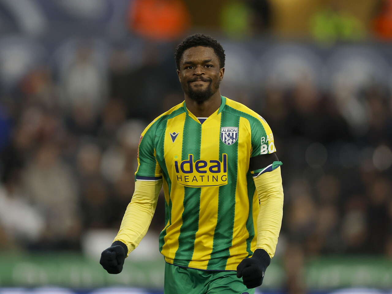 Josh Maja celebrates against Swansea.