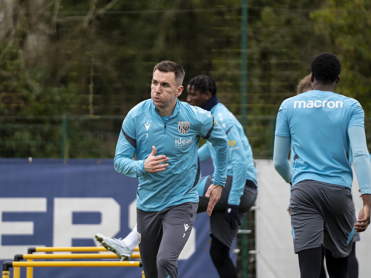 Jed Wallace running during a training session