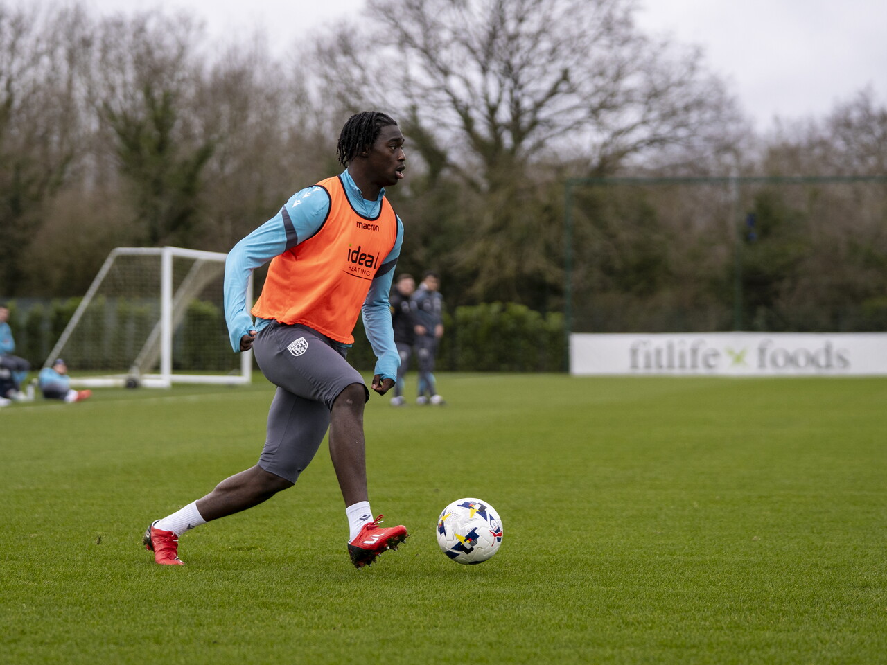 Hindolo Mustapha on the ball during a training session