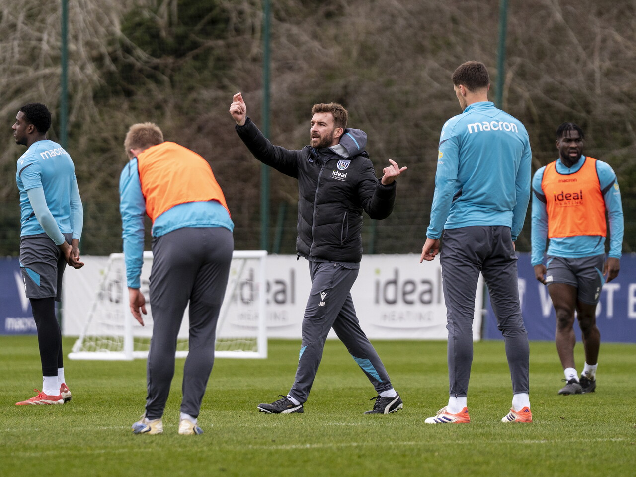 James Morrison delivering instructions to players during a training session