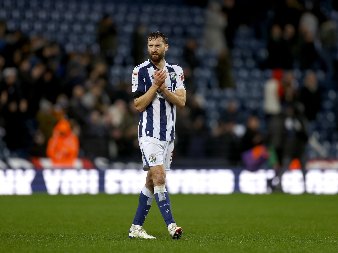 Nat Phillips applauding WBA fans