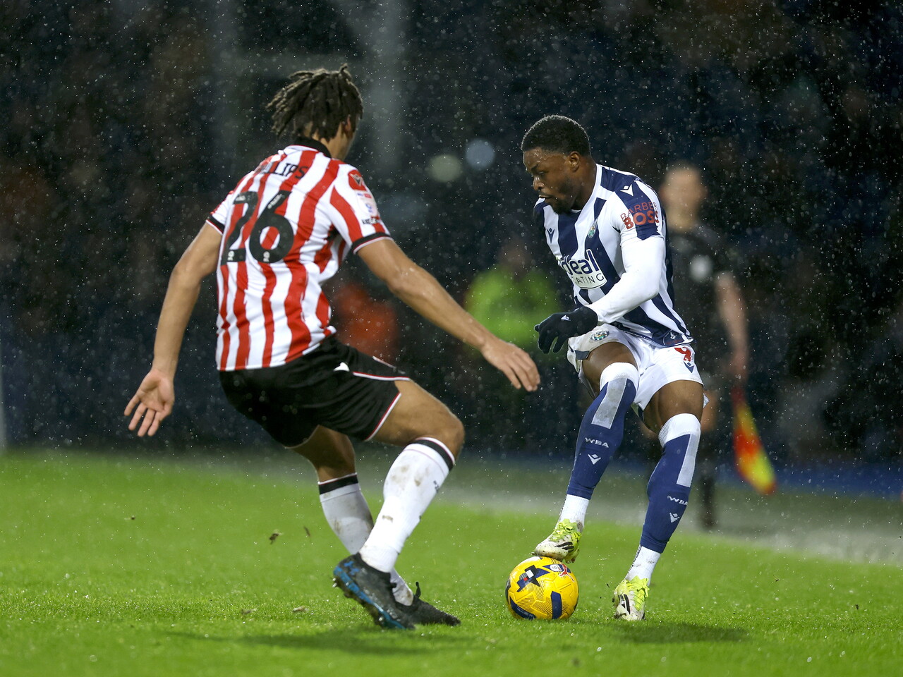 Josh Maja on the ball against Stoke