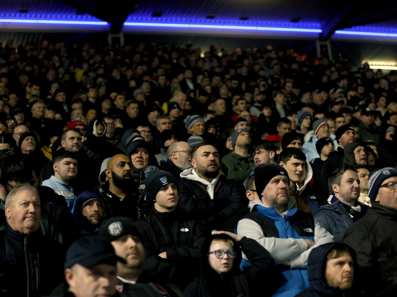 Albion fans in the away end at Birmingham City