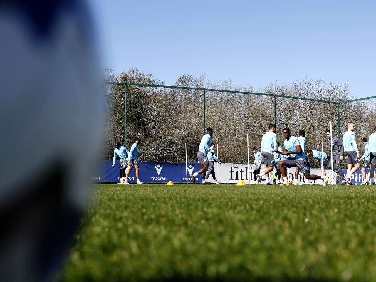 A general shot of several players in training taken from a distance