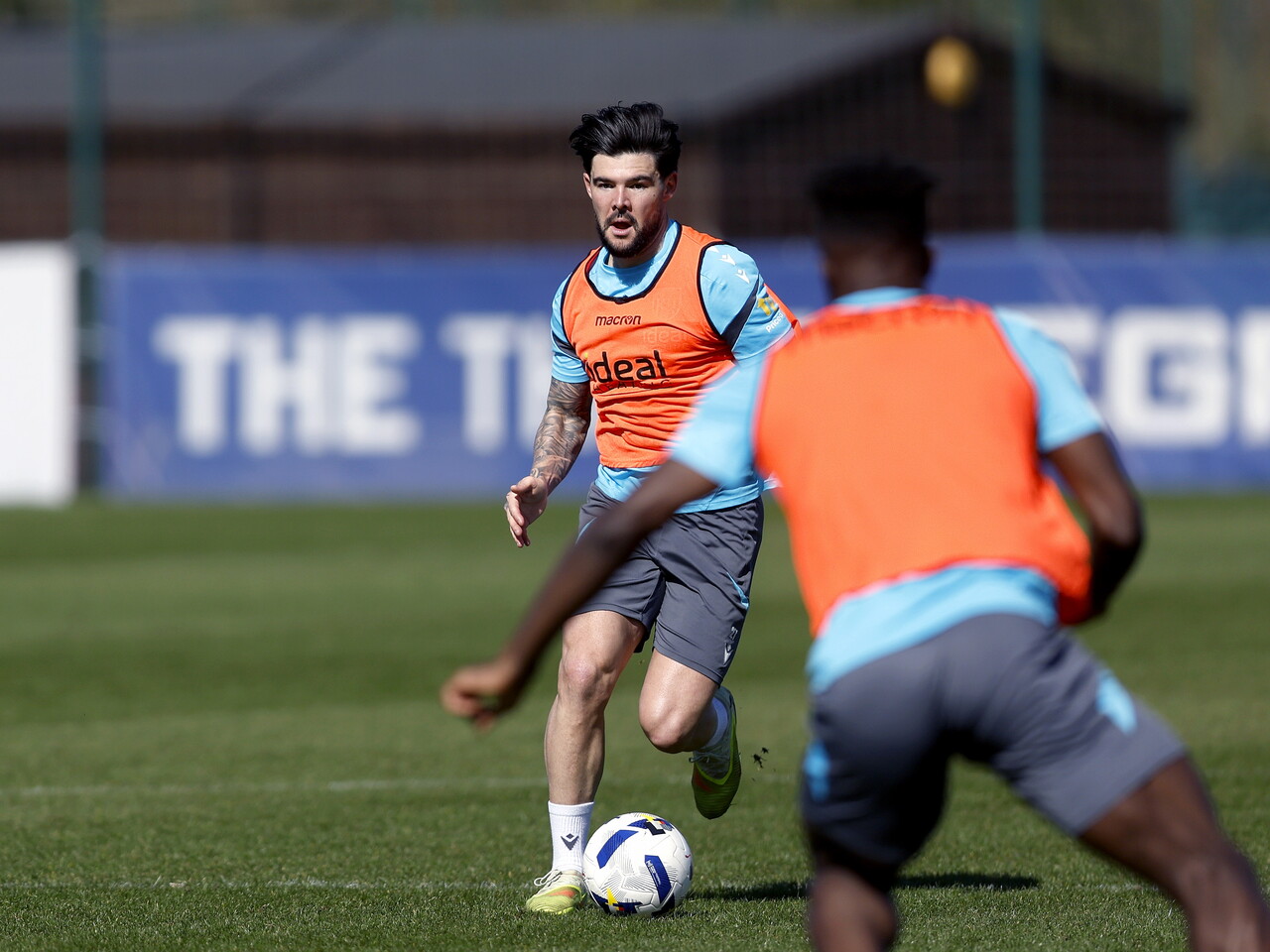 Alex Mowatt on the ball during a training session