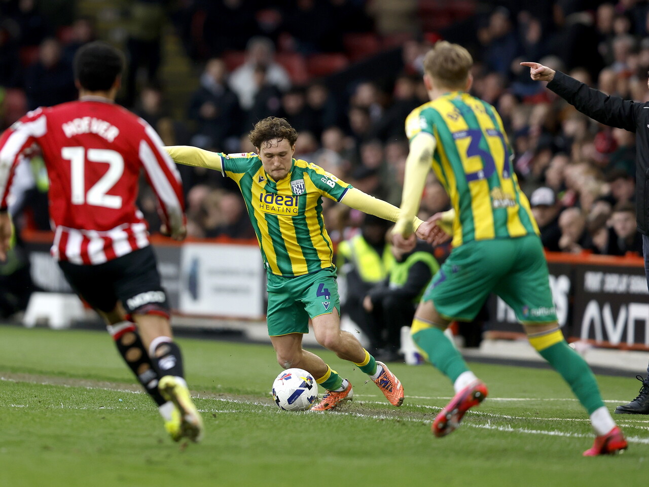 Callum Styles on the ball against Sheffield United 