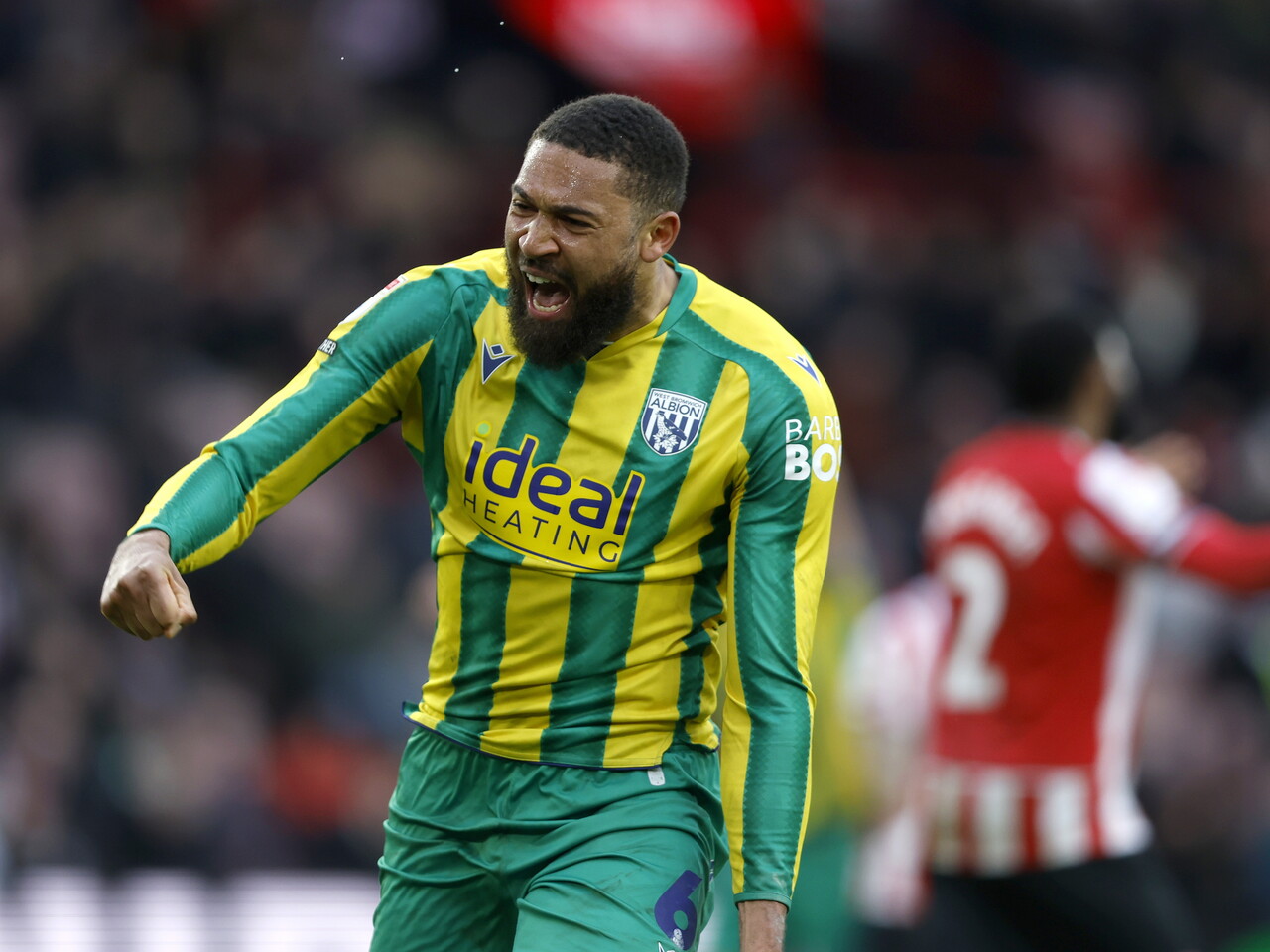 George Campbell celebrates scoring against Sheffield United 