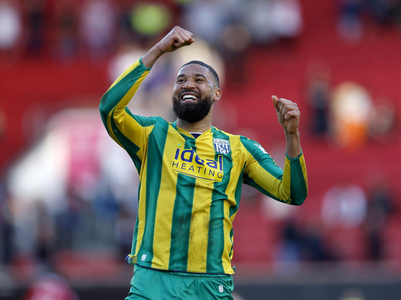 George Campbell celebrates at full-time