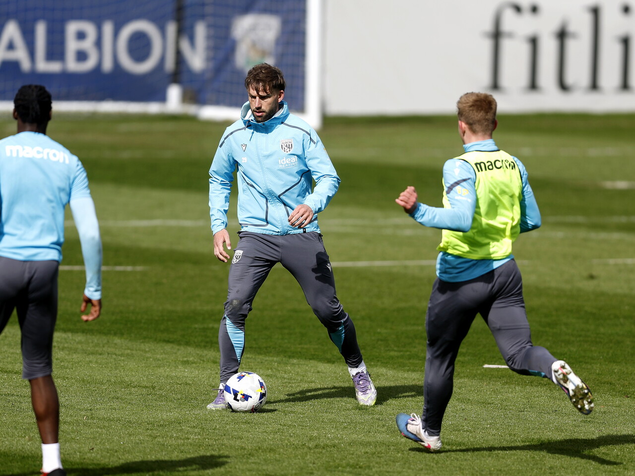 Charlie Taylor on the ball during training 