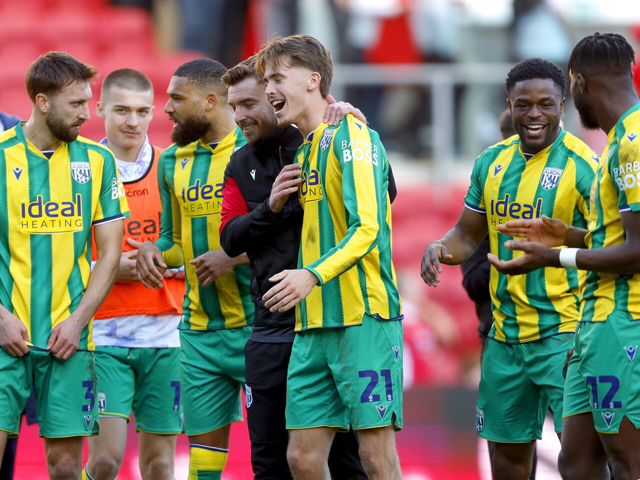 James Morrison and Isaac Price celebrate at full-time