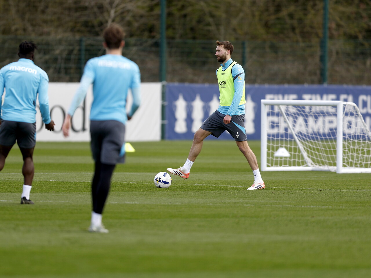 Nat Phillips on the ball during training