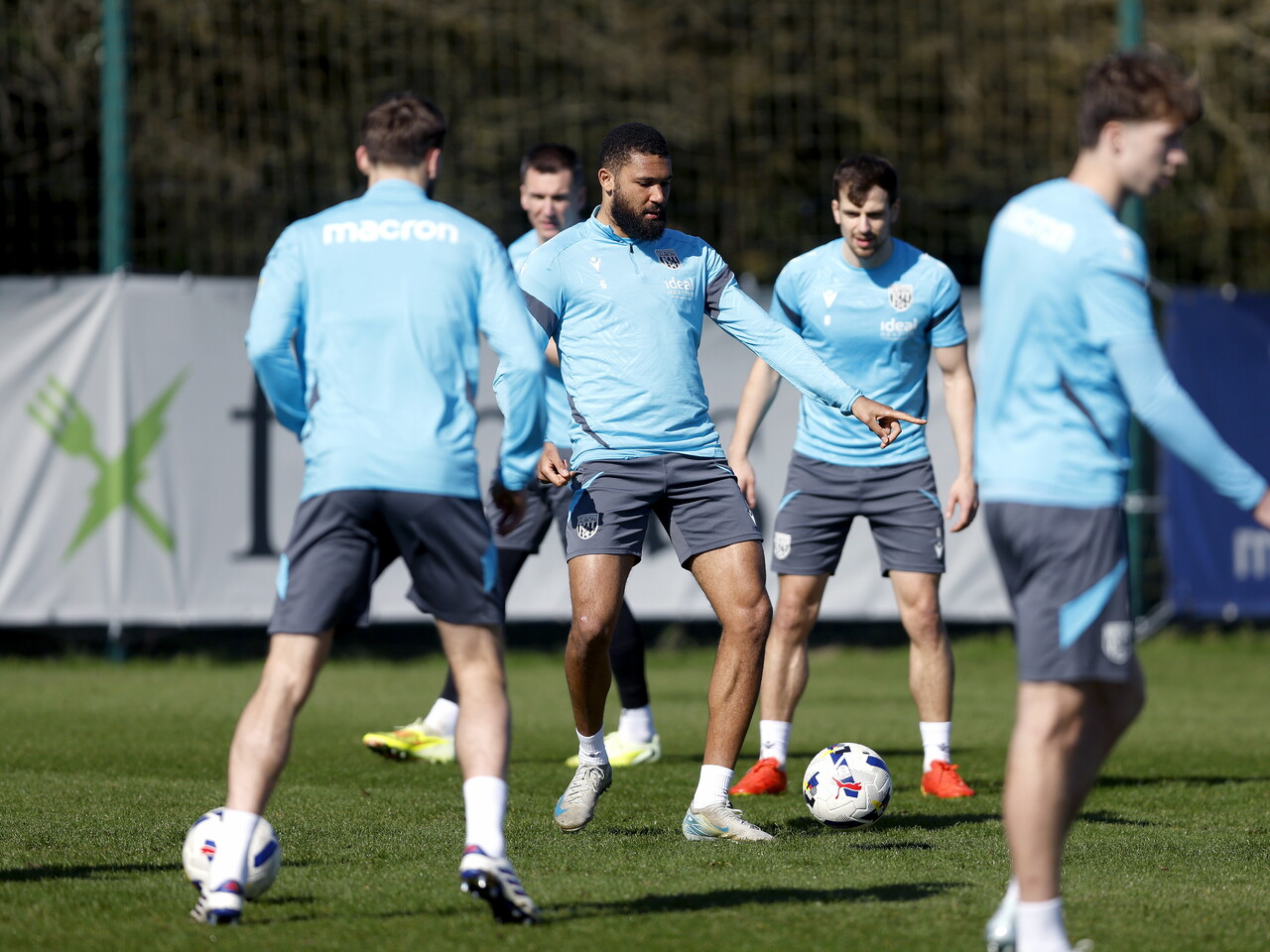 George Campbell on the ball during a training session