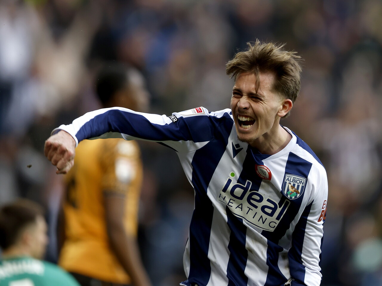 Isaac Price celebrates scoring against Hull