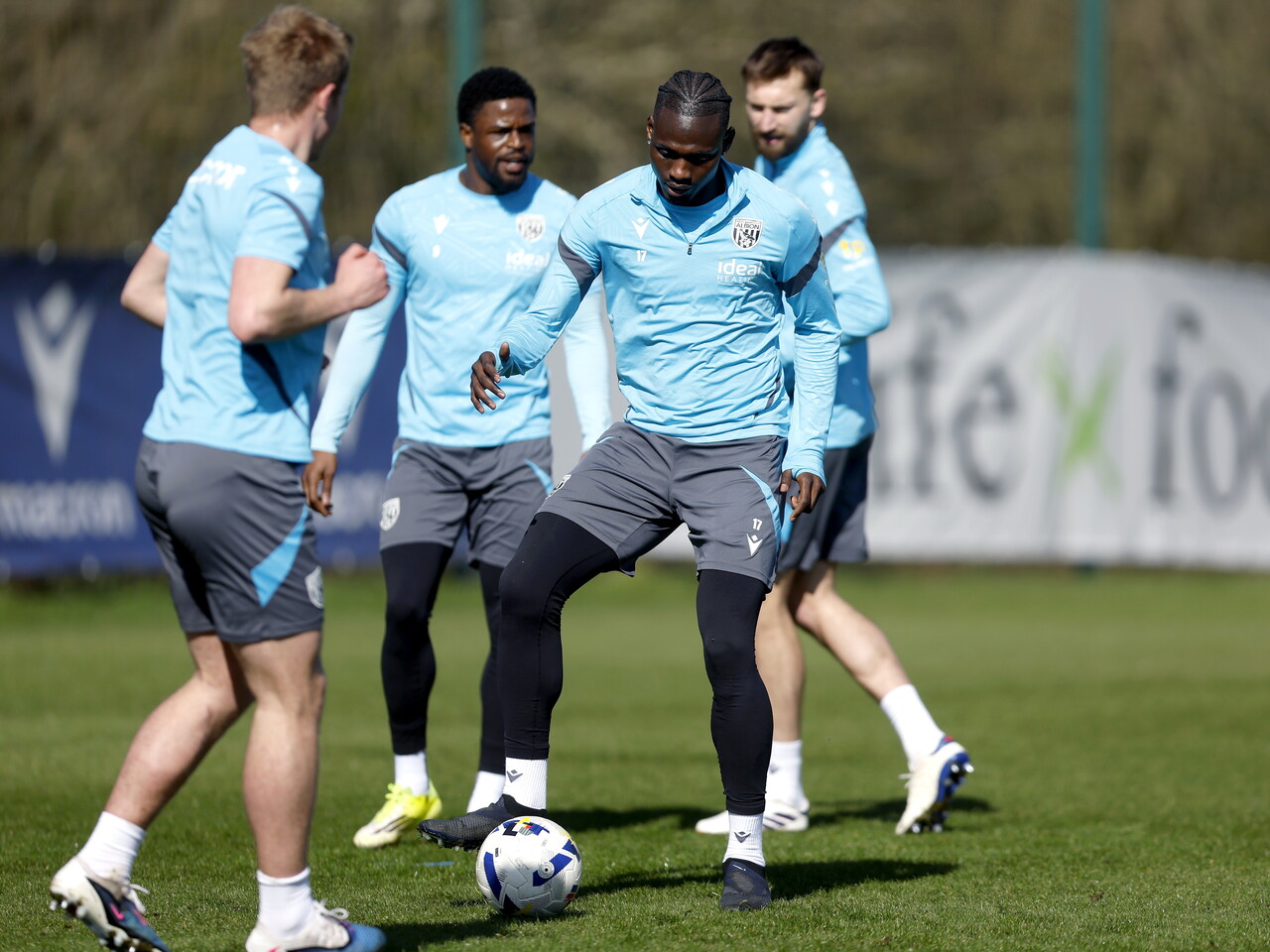 Ousmane Diakité on the ball during a training session