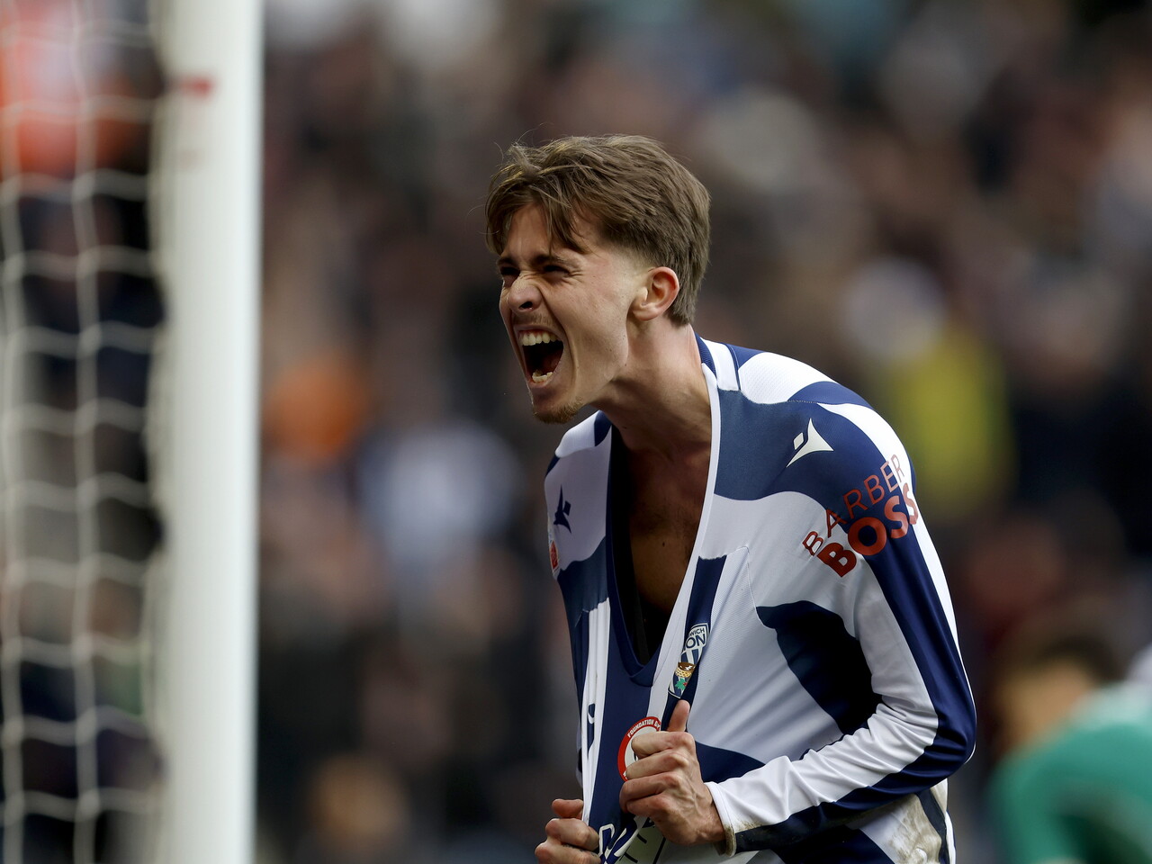 Isaac Price celebrates scoring against Hull