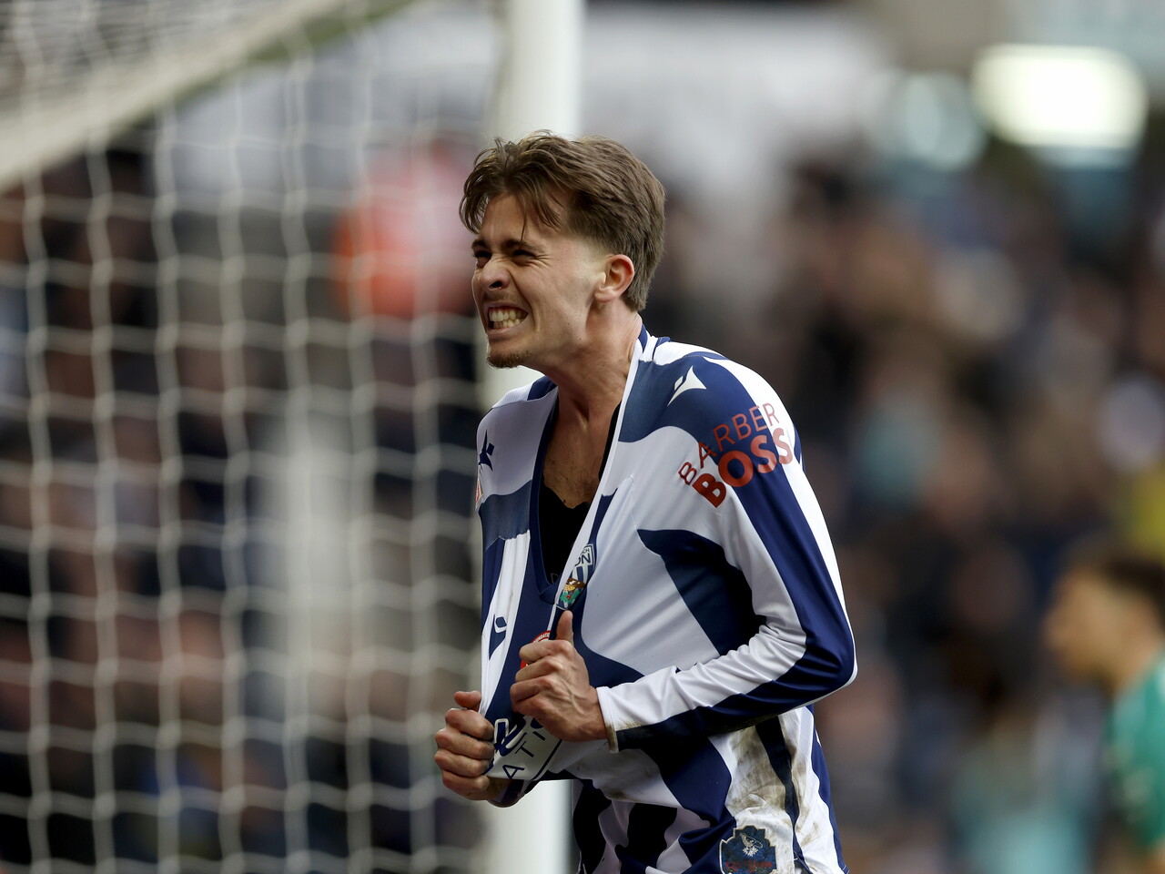 Isaac Price celebrates scoring against Hull